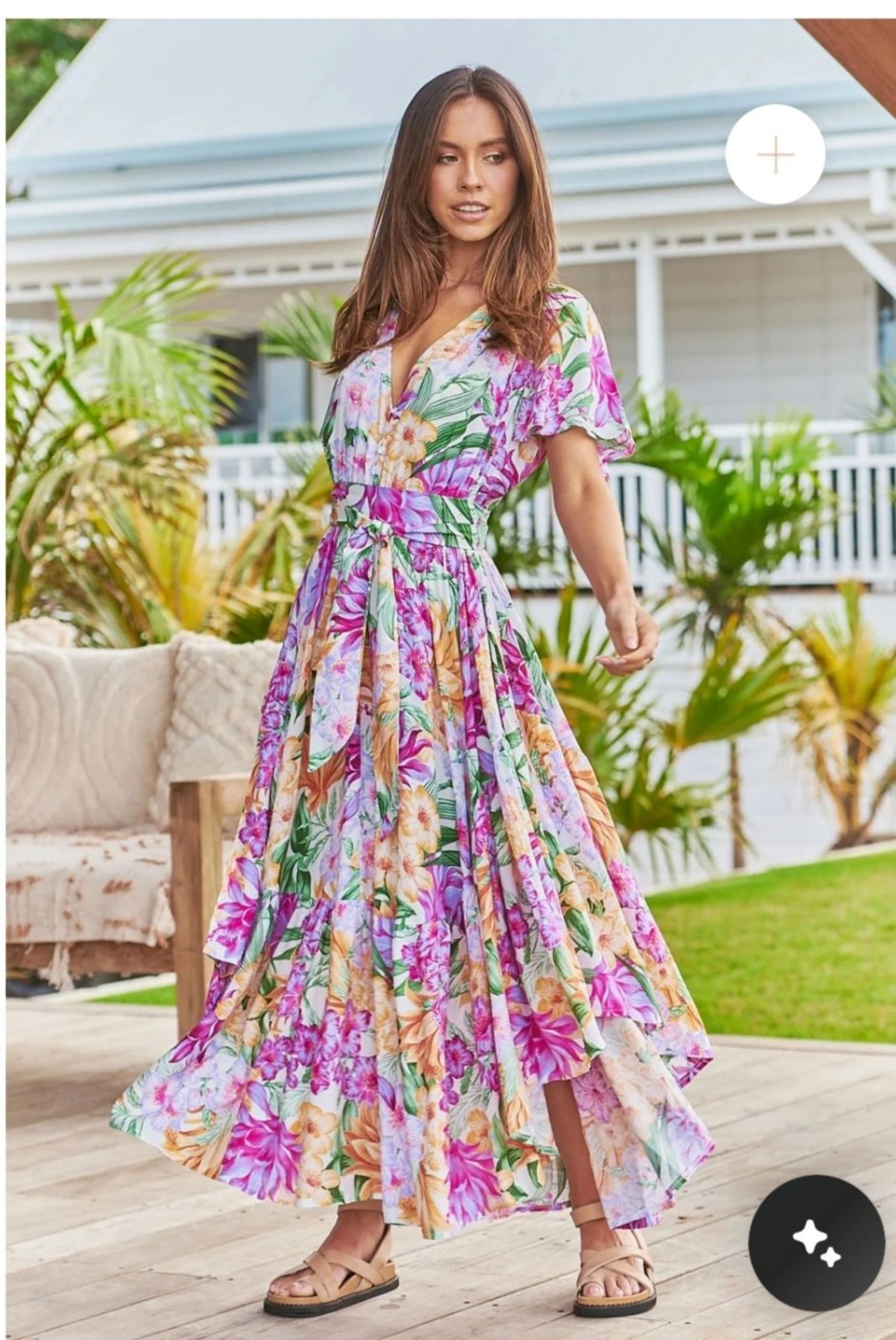 Vestido bajo asimétrico floral  ♡ JAASE * talla M